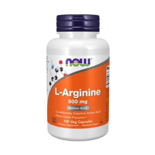 Now Foods L-Arginine 500 mg az érfalak egészségéért 100 db vegán kapszula