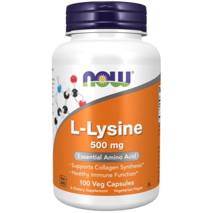 NOW L-Lysine 500 mg 100 Veg Capsules