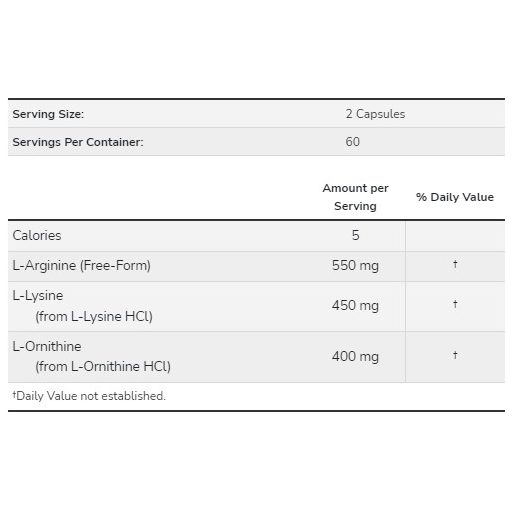 NOW Tri-Amino (L-Arginin, L-Ornitin, L-Lizin) 120 db kapszula