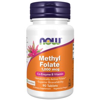   Now Foods Methyl Folate 1000 mcg Co-Enzyme B Vitamin 90 db tabletta