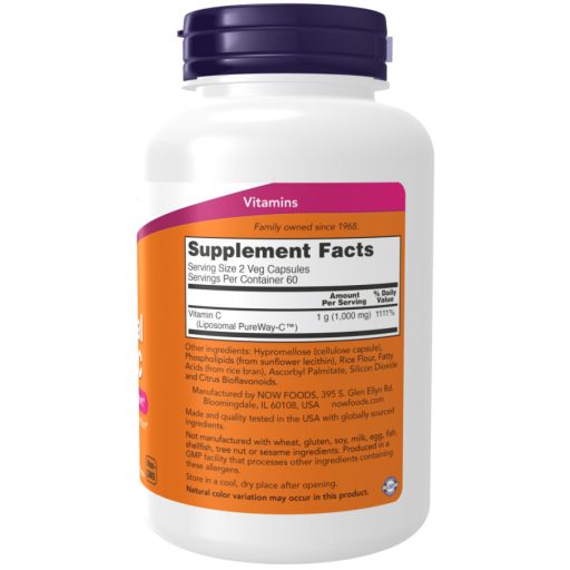NOW Liposomal Vitamin C 1000mg 120 Veg Capsules