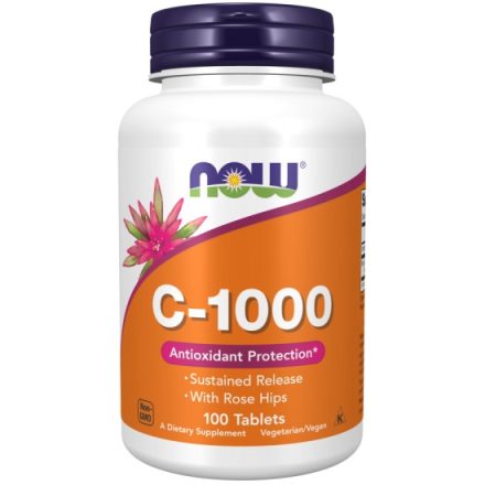 NOW C-vitamin 1000 (lassabb felszívódású) csipkebogyóval 100 tabletta