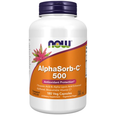 NOW AlphaSorb - C vitamin 500 mg 180 kapszula Vega gyomorkímélő