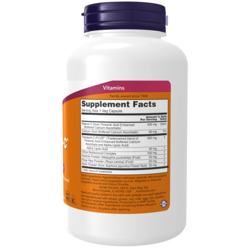 NOW AlphaSorb - C vitamin 500 mg 180 kapszula Vega gyomorkímélő