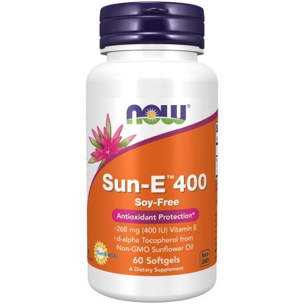 NOW SUN-E™ (Natural Vitamin E) 400 IU- 60 db lágyzselatin kapszula