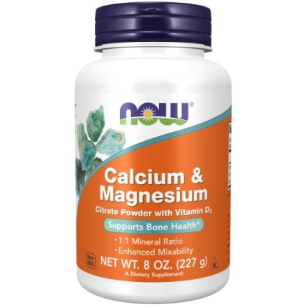NOW Calcium & Magnesium (227 g) por D vitaminnal