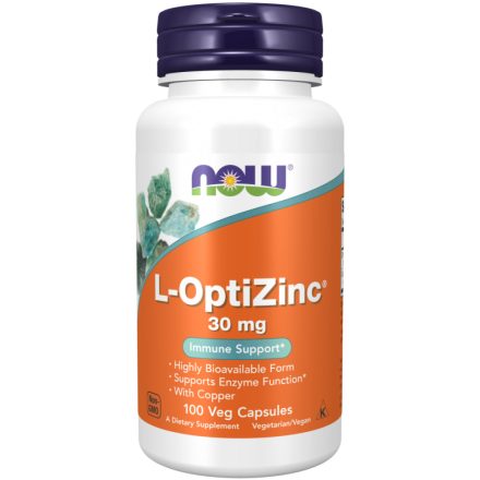 NOW L-OptiZinc® 30 mg - 100 Veg kapszula cink rézzel