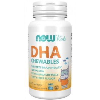   NOW DHA 100 mg Kid's Omega 3 gyerek rágótabletta halolaj 60 db
