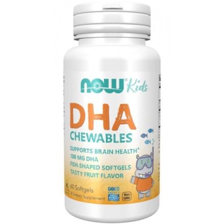 NOW DHA 100 mg Kid's Omega 3 gyerek rágótabletta halolaj 60 db