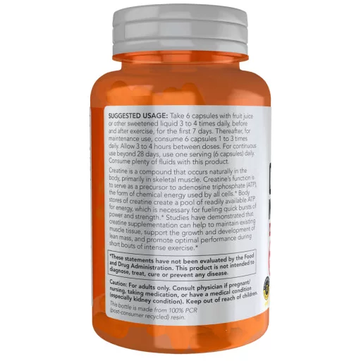 Now Foods Creatine Monohydrate 750 mg Kreatin 120 db vegán kapszula
